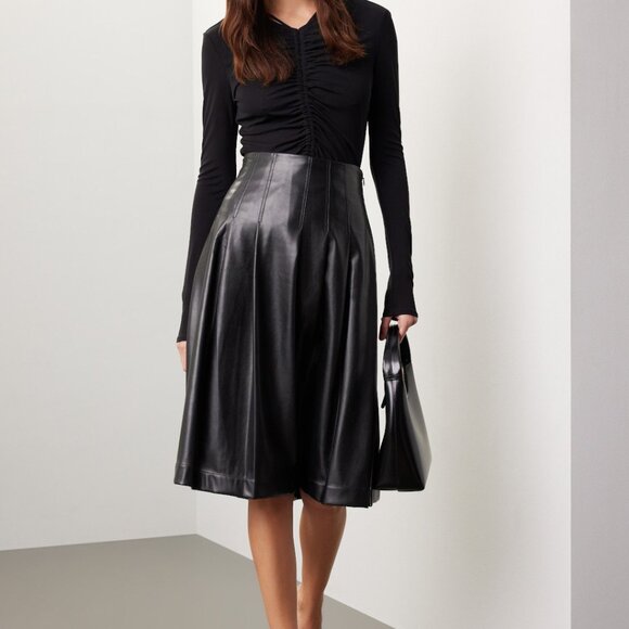 Faux Leather Midi Skirt - Picture 5 of 5